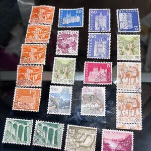 Vintage Swiss Stamp Art Print